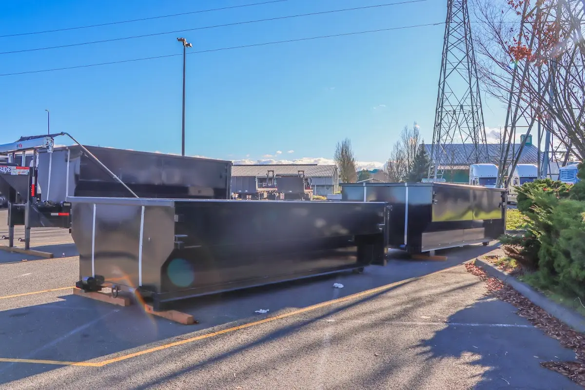 Roll-off dumpster ready for waste disposal at job site for 6 Yard Dumpster Rental in Headland